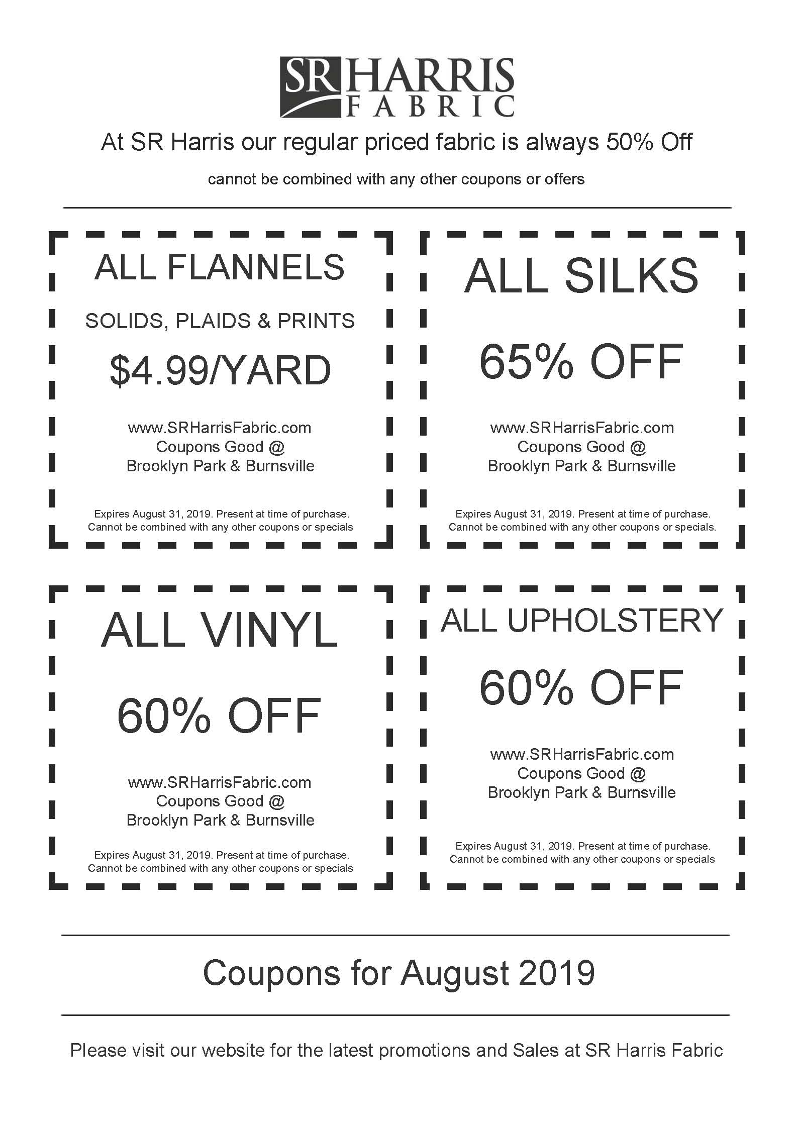 SR Harris Fabric Coupons